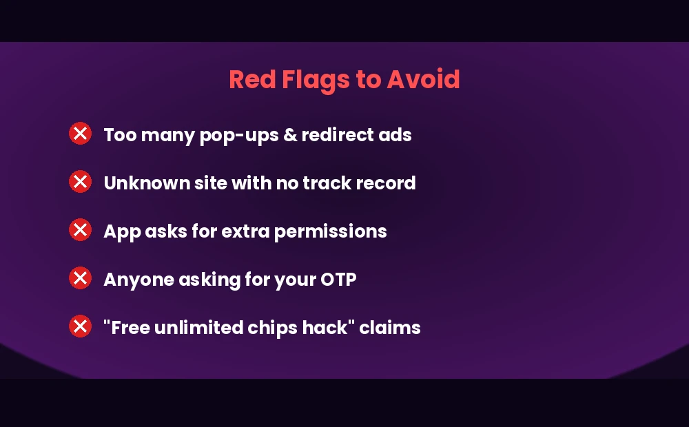 Teen patti master red flags checklist